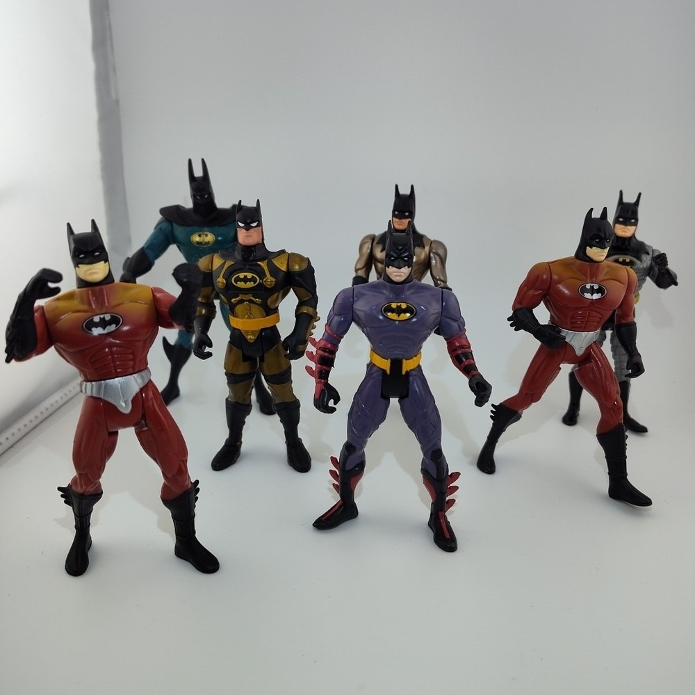 Vintage Batman action figure Fireguard Forever Wing gold red blue black